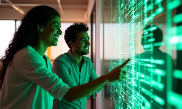 Team celebrating a successful AI integration